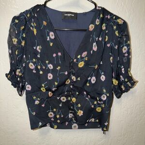 The Kooples Navy Floral Blouse
